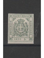 DUCATO DI MODENA 1859 GOVERNO PROVVISORIO 5 CENT VERDE N 12 MLH SORANI MF52784