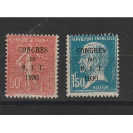 1930 FRANCIA CONGRESSO BIT UNIF N 264-265 DUE VAL MNH MF23974