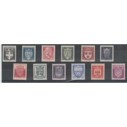 1942 FRANCIA FRANCE STEMMI UNIF N 553 / 564 - 12 VAL MNH MF52896