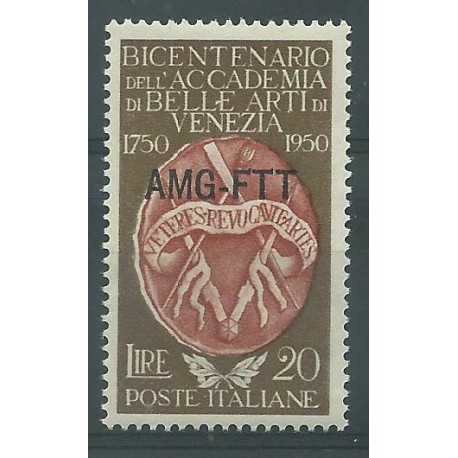 1950 TRIESTE A AMG-FTT ACCADEMIA BELLE ARTI VENEZIA 1 VALORE NUOVO MNH MF23237