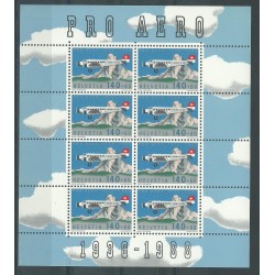 1988 SVIZZERA SWITZERLAND 50° FONDAZIONE SVZZERA PRO AEREO MINIFOGLIO MNH MF27031