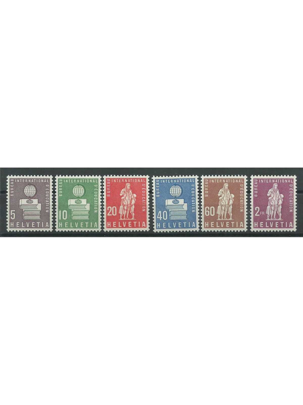 1958 SVIZZERA SWITZERLAND SERVIZIO UFF. INTERN. EDUCAZIONE 6 V MNH MF26969