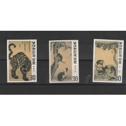 1970 COREA DEL SUD SOUTH KOREA QUADRI CON ANIMALI 3 VAL ND MNH MF51885