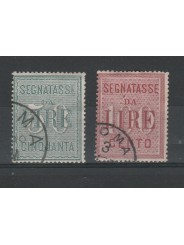 1884 REGNO SERIE SEGNATASSE 2 VALORI USATI MF52679