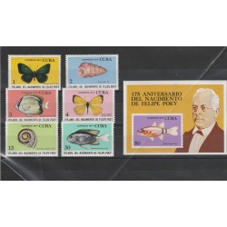 CUBA 1974 FILIPE POEY 6 V + BF MNH MF53263