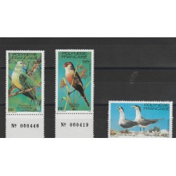 1981 POLINESIA FRANCESE UCCELLI 3 VAL MNH MF53323