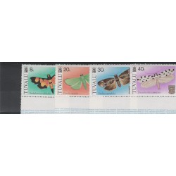 TUVALU 1980 FARFALLE FAUNA 4 VAL MNH MF53571