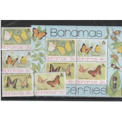 BAHAMAS 1975 FARFALLE FAUNA 4 VAL + BF MNH MF53644