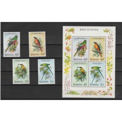 GHANA 1981 FAUNA UCCELLI - 4 V + BF MNH MF53717