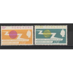 HONG KONG 1965 CENTENARIO UIT U.I.T. 2 VALORI YV 212-213 MNH MF53797