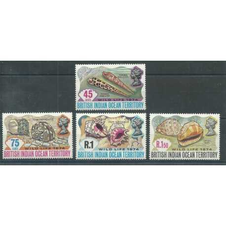 BIOT 1974 SERIE CONCHIGLIE SHELLS 4 V MNH YVERT N. 59/62 MF27296