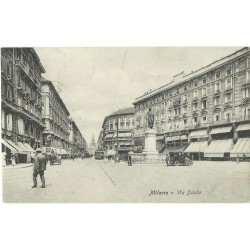 CARTOLINA LOMBARDIA MILANO VIA DANTE VIAGGIATA MF27327