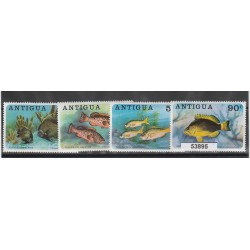 ANTIGUA 1976 FAUNA PESCI 4 VAL MNH MF53895