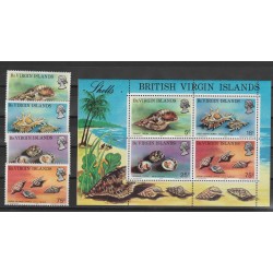 VIRGIN ISLANDS 1974 FAUNA CONCHIGLIE YVERT N 272/275+BF MNH MF53962