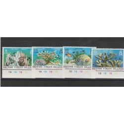 VIRGIN ISLANDS 1977 FAUNA CORALLI 4 V MNH MF58949