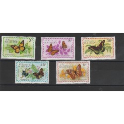 ST VINCENT 1975 FAUNA FARFALLE 5 V MNH MF53942