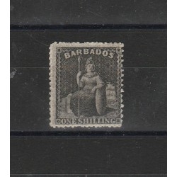 BARBADOS 1861 BRITANNIA FIL STELLA PICCOLA 1 VAL MLH MF53978