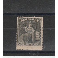 BARBADOS 1861 BRITANNIA FIL STELLA GRANDE 1 VAL MLH MF53981