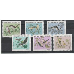 1973 VIETNAM DEL NORD FAUNA UCCELLI 6 VAL MNH MF54087