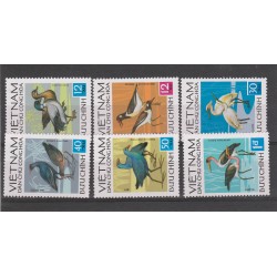 1972 VIETNAM DEL NORD FAUNA UCCELLI 6 VAL MNH MF54141