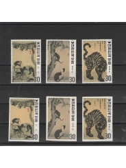 1970 COREA DEL SUD SOUTH KOREA DIPINTI DI ANIMALI 3+3 VAL MNH MF54276