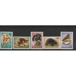 PAPUA NEW GUINEA 1971 ELIZABETH FAUNA 5 VAL MNH MF54342