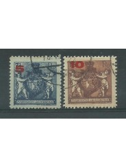 1924 LIECHTENSTEIN STEMMI SOVRANI 2 VAL USATI UNIF. n. 61B/62B MF27486