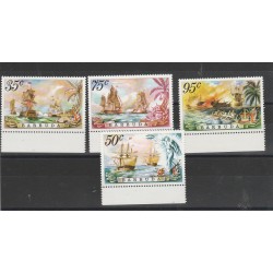 BARBUDA 1974 BATTELLI NAVALI 4 VAL MNH MF54303