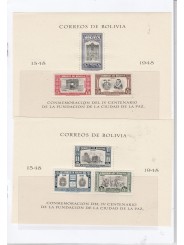 BOLIVIA 1948 FONDAZIONE DI LA PAZ 6 BF DENT / NON DENT MNH MF54451