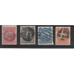 BOLIVIA 1887 STEMMA DENT TRATTINI 4 VAL USATI MF54359