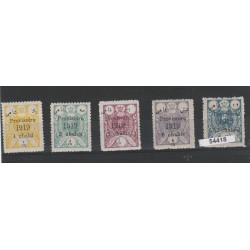 1919 IRAN - PERSIA PROVVISOIRE SOPRASTAMPATI 5 VAL MLH MF54418