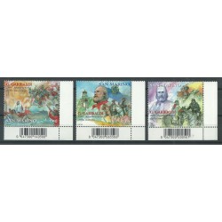 2007 SAN MARINO CODICE A BARRE 200 ANNIV. GARIBALDI 3 V. MNH MF27542