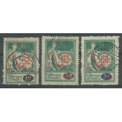 1920 LETTONIA LATVIJA SERIE PRECEDENTE SOPRASTAMPATA 3 VALORI USATI MF27645