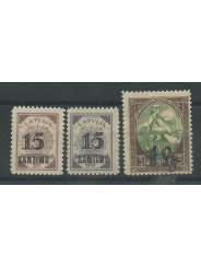 1927 LETTONIA LATVIJA SOPRASTAMPATI 3 VAL MLH MF16906