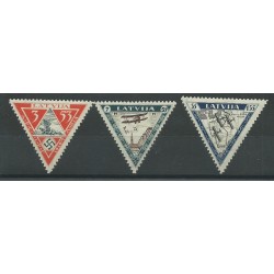 1933 LETTONIA LATVIJA PRO AVIATORI FERITI 3 VAL MLH MF27629