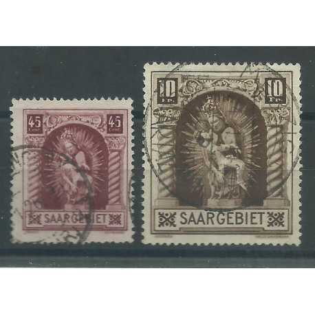 1925 GERMANIA OCCUPAZIONI SARRE - SAAR MADONNA CON BAMBINO 2 V USATI MF27693