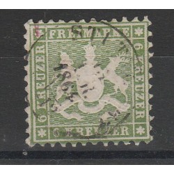 1860 GERMANIA ANTICHI STATI WURTTEMBERG STEMMA 6 KR DENT 10 USATO MF54654