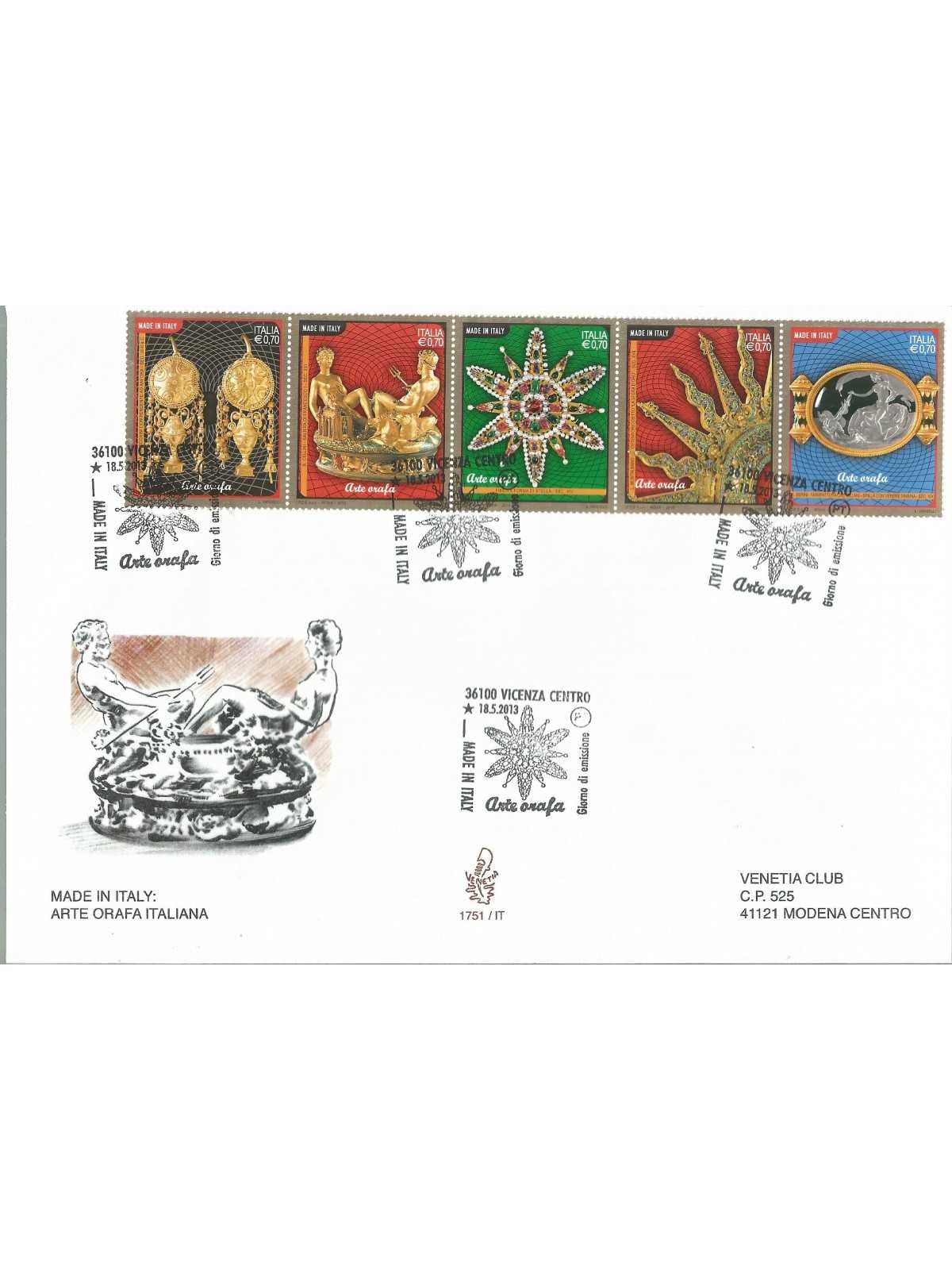 2013 FDC VENETIA 1751/IT MADE IN ITALY ATRE ORAFA ITALIANA MF27759