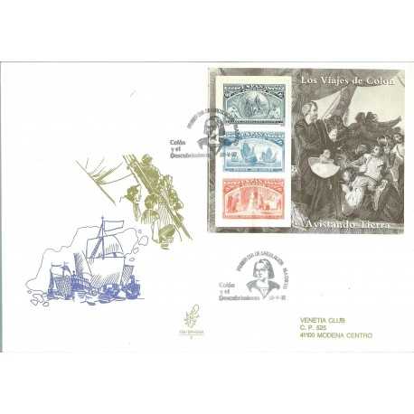 1992 FDC VENETIA N 754 SPAGNA CRISTOFORO COLOMBO BF 6 BUSTE VIAGGIATE MF27841