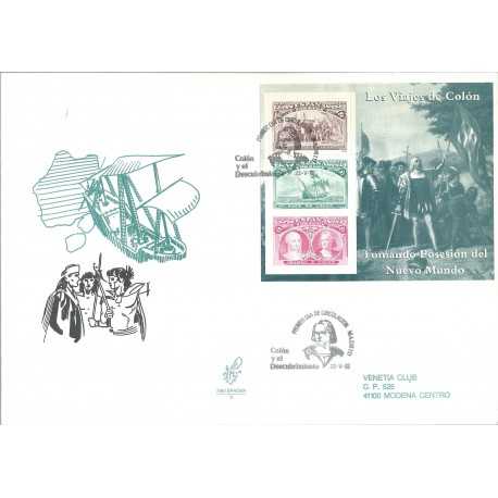 1992 FDC VENETIA N 754 SPAGNA CRISTOFORO COLOMBO BF 6 BUSTE VIAGGIATE MF27841