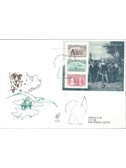 1992 FDC VENETIA N 754 STATI UNITI USA CRISTOFORO COLOMBO BF 6 BUSTE VIAGGIATE MF27838