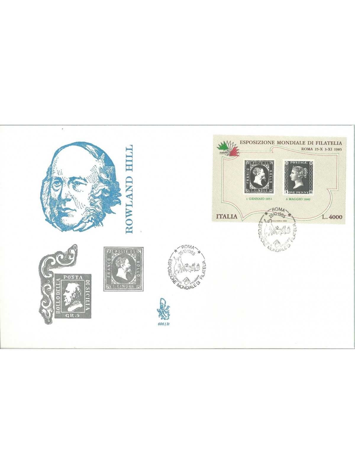 1985 FDC VENETIA n 606 ITALIA BF ITALIA 85 ROWLAND HILL NON VIAGGIATA MF27816