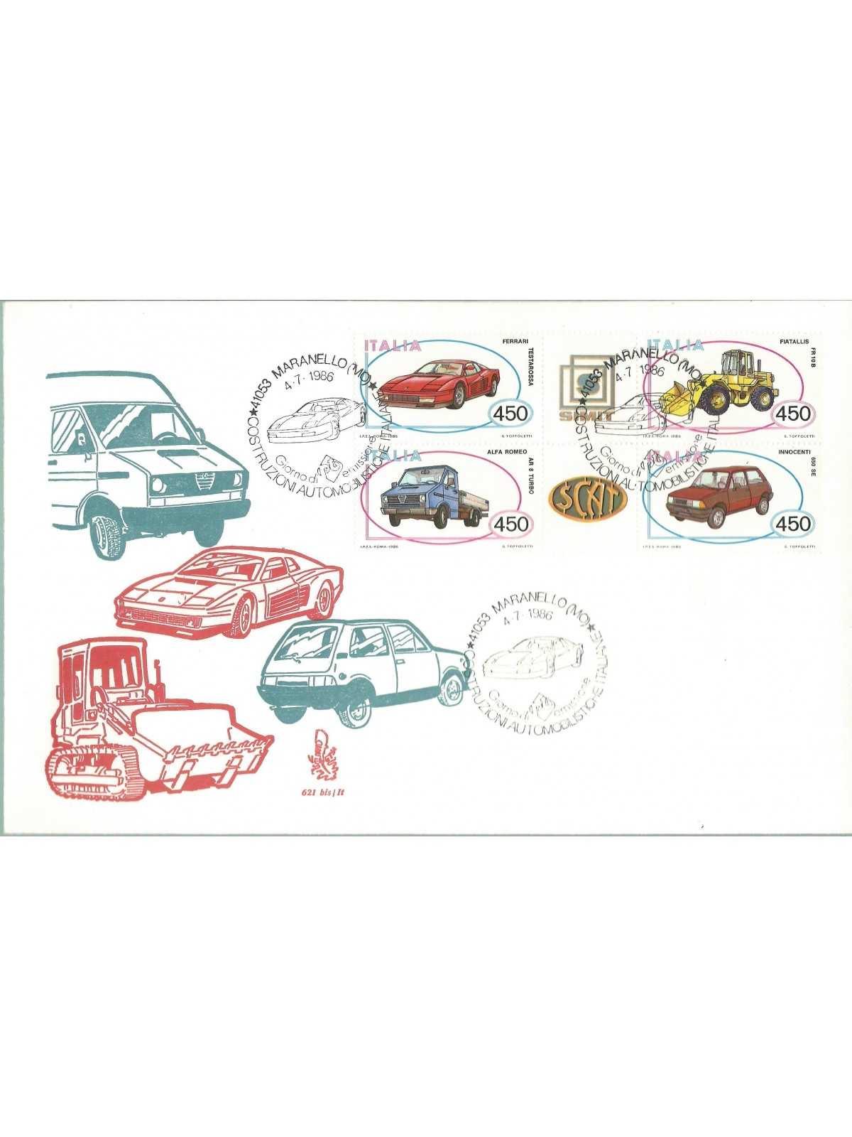 1986 FDC VENETIA 621/bis ITALIA BLOCCO AUTO ITALIANE NON VIAGGIATA MF27821