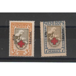 1923 ESTONIA EESTI CROCE ROSSA SOPRASTAMPATA DENTELLATA 2 V MNH MF54619