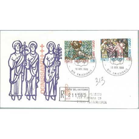 1980 FDC VENETIA N. 167 /V - VATICANO OMNES SACTIS RACCOMANDATA MF28156