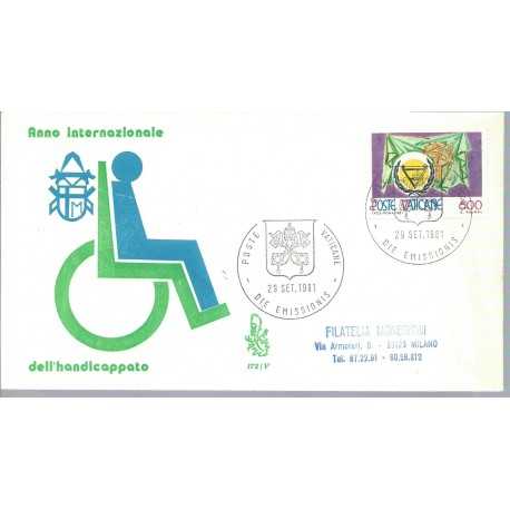 1981 FDC VENETIA N. 172 /V - VATICANO ANNO HANDICAP VIAGGIATA MF28152