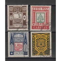 1937 ESTONIA EESTI STEMMI DI CITTA 4 VALORI USATI MF54676