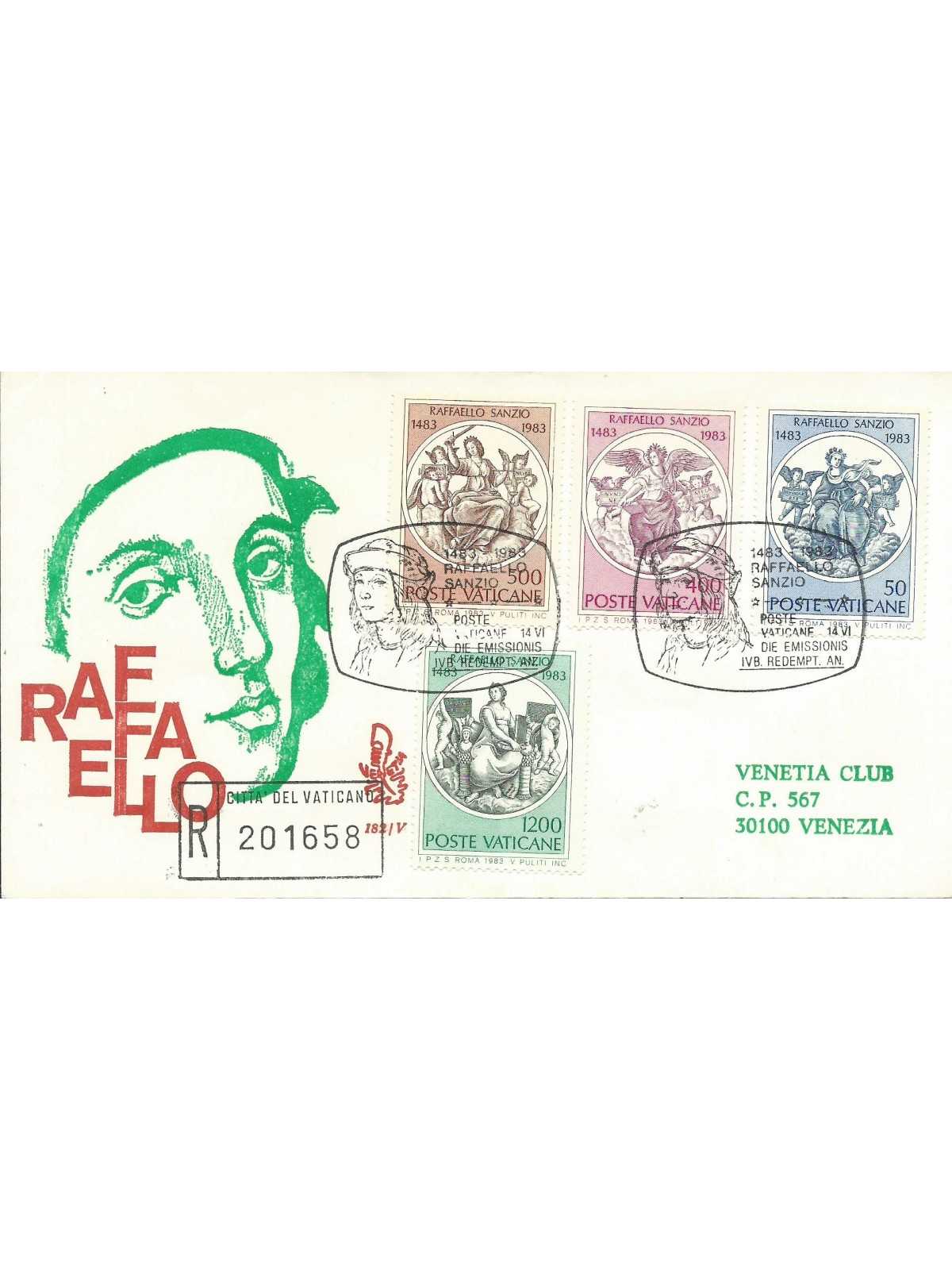 1983 FDC VENETIA N 182 /V - VATICANO RAFFAELLO SANZIO RACCOMANDATA MF28141