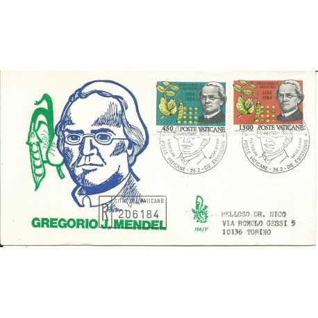 1984 FDC VENETIA N 186 /V - VATICANO G.J. MENDEL RACCOMANDATA MF28136