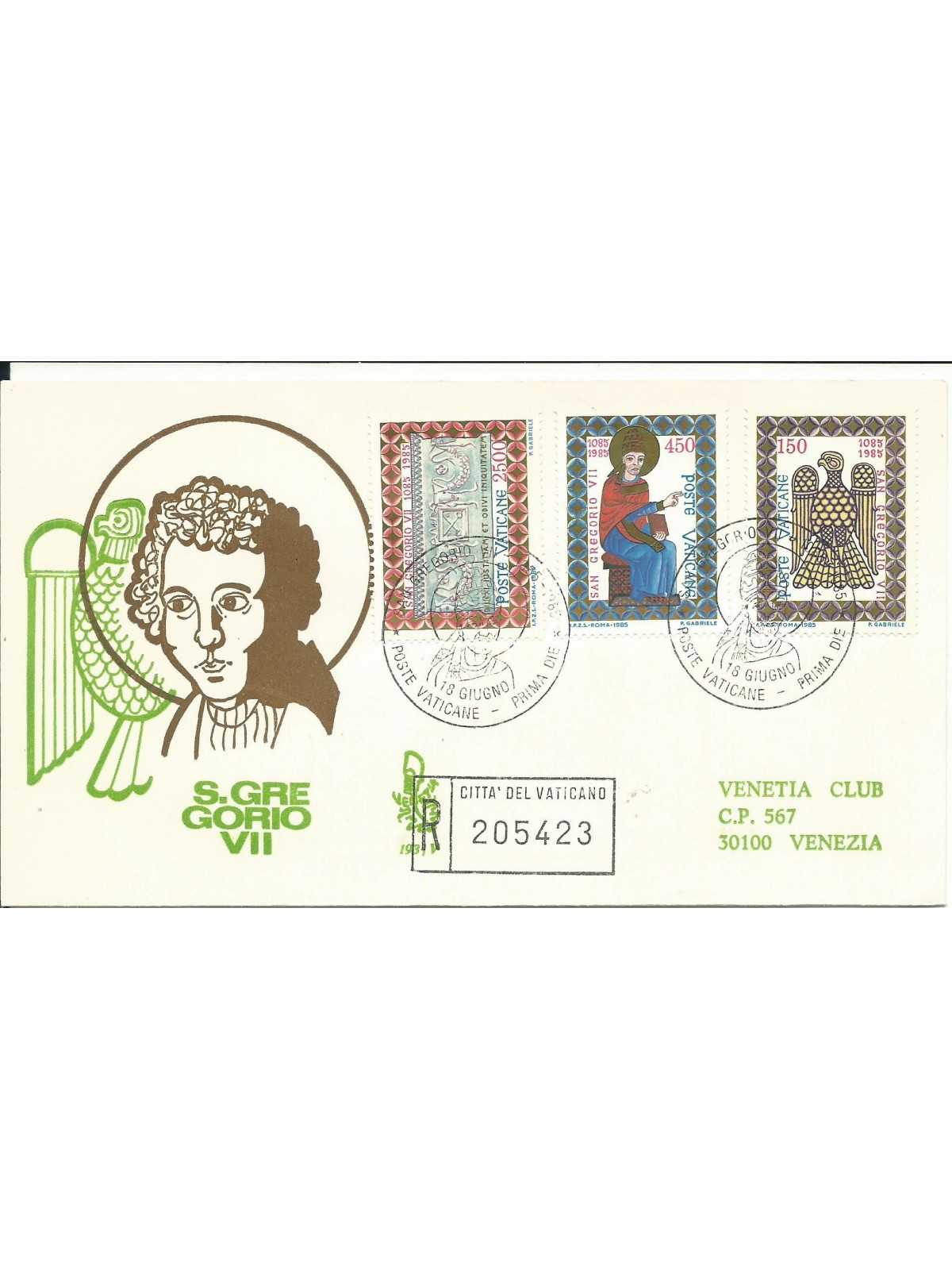 1985 FDC VENETIA N 193 /V - VATICANO SAN GREGORIO VII RACCOMANDATA MF28129